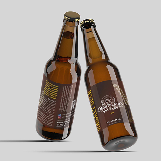 ملصق زجاجة البيرة