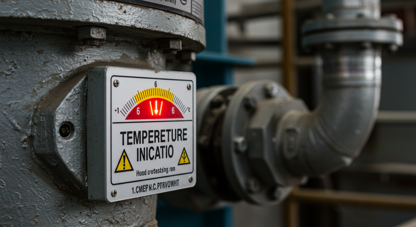 ملصق مؤشر درجة الحرارة الصناعية
