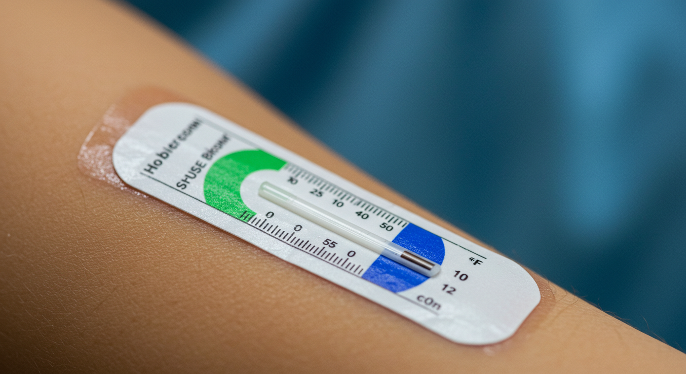 ملصق مؤشر درجة الحرارة الطبية