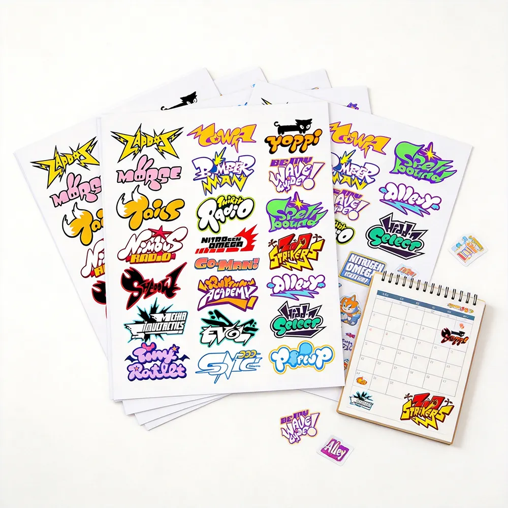 ورق ملصقات مخطط الحبر النفاثة